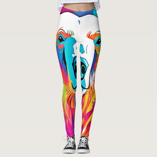 Levendig Beer Head artwork Leggings (Voorkant)