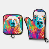 Levendig Beer Head artwork Ovenwant & Pannenlap Set (Voorkant)