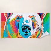 Levendig Beer Head artwork Strandlaken (Voorkant)