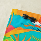 Levendig Beer Head artwork Strandlaken (In situ)