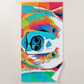 Levendig Beer Head artwork Strandlaken (Voorkant)