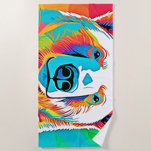 Levendig Beer Head artwork Strandlaken (Voorkant)