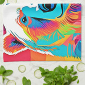 Levendig Beer Head artwork Theedoek (Gevouwen)