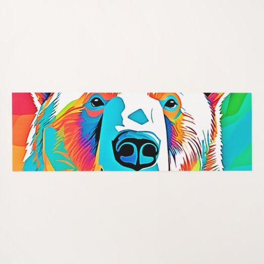 Levendig Beer Head artwork Yogamat (Achterkant (horizontaal))