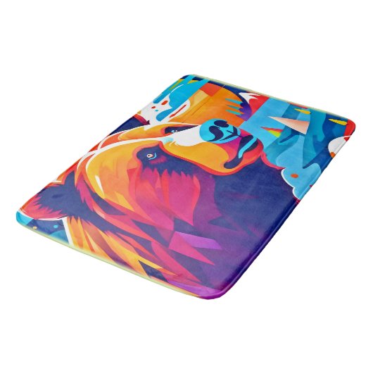 Levendig Beer, maanverlichte scène Badmat (Gekanteld)