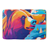 Levendig Beer, maanverlichte scène Badmat (Voorkant)