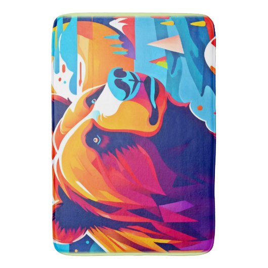 Levendig Beer, maanverlichte scène Badmat (Voorkant Verticaal)