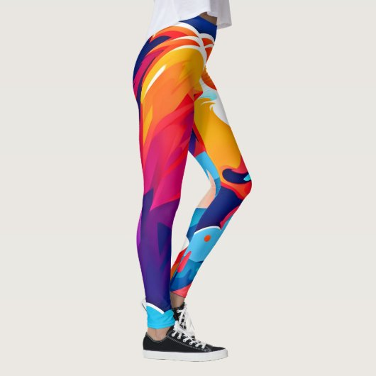 Levendig Beer, maanverlichte scène Leggings (Rechts)