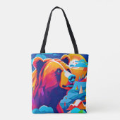 Levendig Beer, maanverlichte scène Tote Bag (Achterkant)