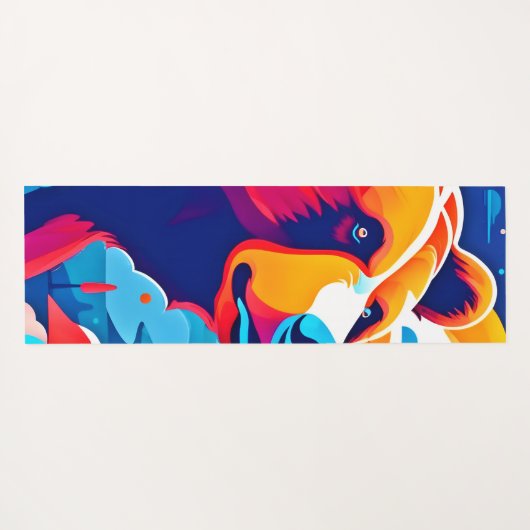 Levendig Beer, maanverlichte scène Yogamat (Achterkant (horizontaal))