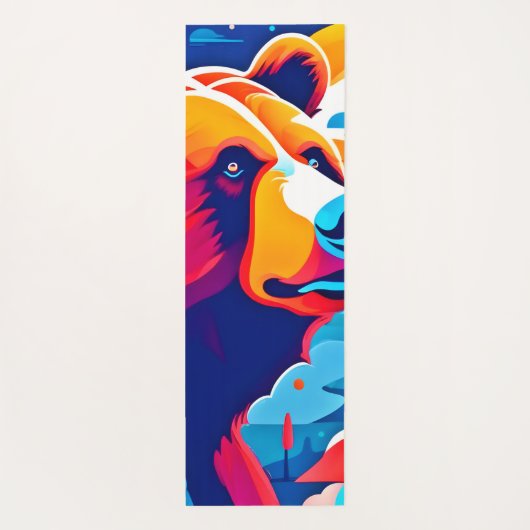 Levendig Beer, maanverlichte scène Yogamat (Achterkant)