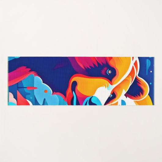 Levendig Beer, maanverlichte scène Yogamat (Voorkant (horizontaal))