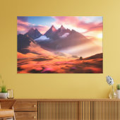 Levendig berg- en rivierlandschap canvas afdruk (Insitu (Woonkamer))