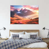 Levendig berg- en rivierlandschap canvas afdruk (Insitu (Slaapkamer))