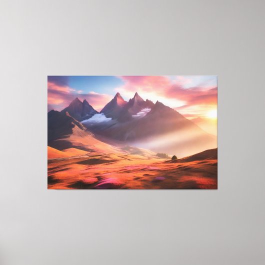 Levendig berg- en rivierlandschap canvas afdruk (Voorkant)