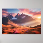 Levendig berg- en rivierlandschap poster (Voorkant)