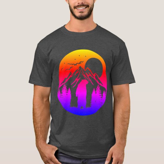 Levendig berglandschap met Beer T-shirt (Voorkant)