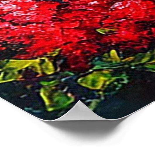 Levendig berglandschap met kleurrijke bomen poster (Hoek)