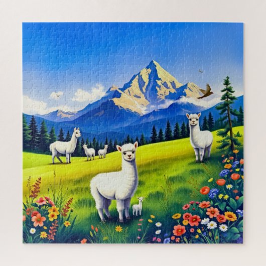 Levendig berglandschap voor kinderen legpuzzel (Verticaal)