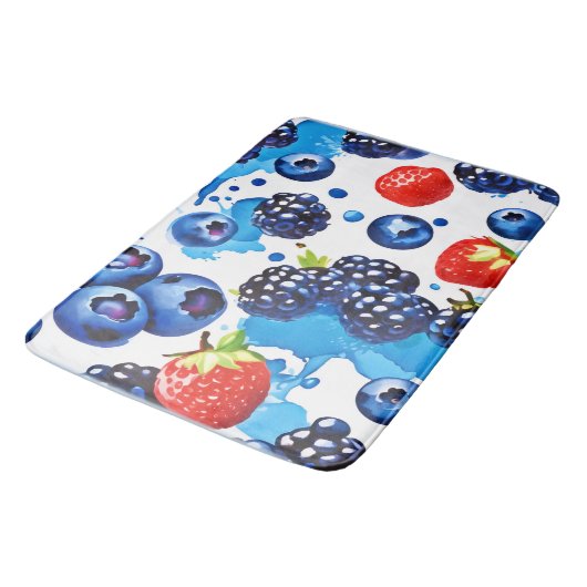 levendig bessenpatroon badmat (Gekanteld)