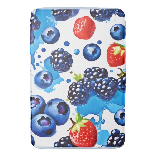 levendig bessenpatroon badmat (Voorkant Verticaal)