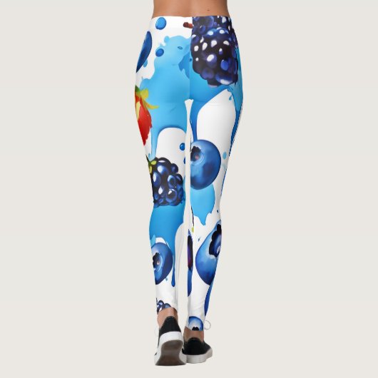 levendig bessenpatroon leggings (Achterkant)