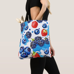 levendig bessenpatroon tote bag