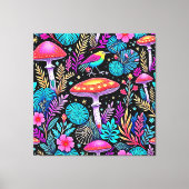 Levendig Betoverd Bos Paddestoel Kunstwerk Canvas Afdruk (Voorkant)