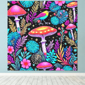 Levendig Betoverd Bos Paddestoel Kunstwerk Canvas Afdruk (Insitu (Houten vloer))