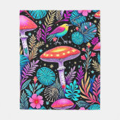 Levendig Betoverd Bos Paddestoel Kunstwerk Fleece Deken (Voorkant)