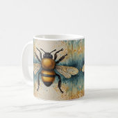 Levendig bijenaquarelpatroon koffiemok (Voorkant links)