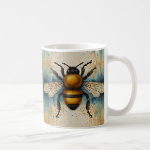 Levendig bijenaquarelpatroon koffiemok