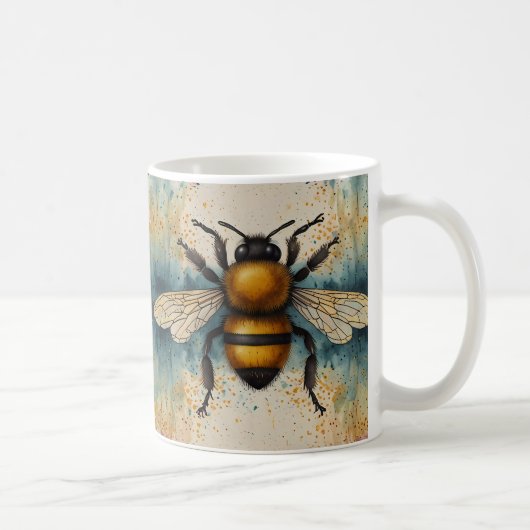 Levendig bijenaquarelpatroon koffiemok (Rechts)