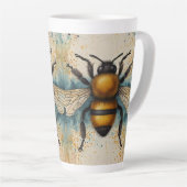 Levendig bijenaquarelpatroon latte mok (Rechterhoek)