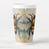 Levendig bijenaquarelpatroon latte mok (Voorkant)