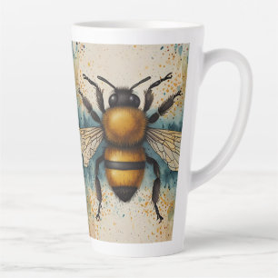 Levendig bijenaquarelpatroon latte mok