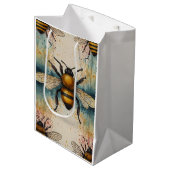 Levendig bijenaquarelpatroon medium cadeauzakje (Voorkant Gekanteld)