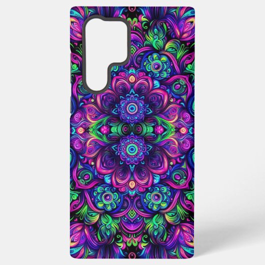 Levendig blacklight caleidoscoop ontwerp samsung galaxy hoesje (Achterkant)