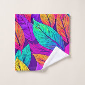 Levendig bladpatroon bad handdoek (Wasdoekje)