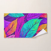 Levendig bladpatroon bad handdoek (Handdoek)