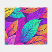 Levendig bladpatroon fleece deken (Voorkant (Horizontaal))