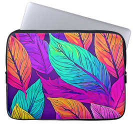 Levendig bladpatroon laptop sleeve
