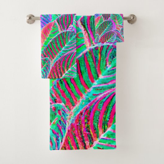 Levendig bladpatroon ontwerp bad handdoek (Insitu)