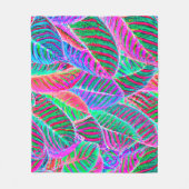 Levendig bladpatroon ontwerp fleece deken (Voorkant)