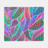 Levendig bladpatroon ontwerp fleece deken (Voorkant (Horizontaal))