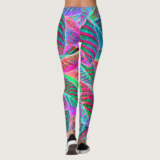 Levendig bladpatroon ontwerp leggings (Achterkant)