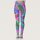 Levendig bladpatroon ontwerp leggings (Voorkant)