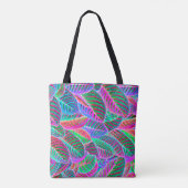 Levendig bladpatroon ontwerp tote bag (Achterkant)