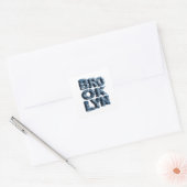 Levendig Blauw BROOKLYN Vinyl Stijl Vierkante Sticker (Envelop)