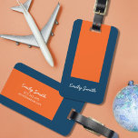 Levendig blauw en Oranje kleurenblok Bagagelabel<br><div class="desc">Laat uw bagage opvallen met dit levendige blauw en oranje kleurenblok bagagelabel. Personaliseer dit label door de plaatsaanduidingstekst te vervangen door uw gegevens en voor meer mogelijkheden, zoals om het lettertype en de grootte ervan te wijzigen, klik op de knop "Aanpassen". *Het Zazzle-watermerk dat in het zoomvoorbeeld wordt weergegeven, wordt...</div>